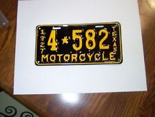 VINTAGE 1927 TEXAS MOTORCYCLE LICENSE PLATES picture
