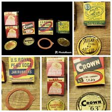 Vintage mason jar lids & rubbers. Atlas Arc - Royal PE-KO - berNARdin - Crown picture