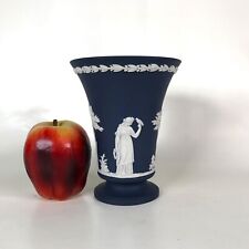 Circa 1972 Wedgwood Midnight Blue Jasperware Vase picture