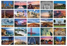 Better Office Products 50 Pack Travel Postcards Famous US Landmarks and Histo... picture