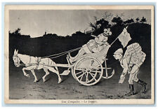 c1920's A Conquest The Departure Horse Carriage France WW1 Humor Postcard picture