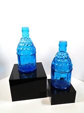 Set of 2 Blue Wheaton, N.J. McGivers American Army Bitters Bottles Home Decor picture