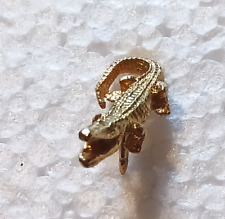 3-D Gold Tone Alligator Pin Brooch picture