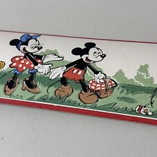 Vintage 1940's Disney Mickey Minnie Mouse Pluto Wallpaper Border Silk Screen  picture