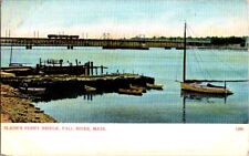 Vintage Postcard Slade's Ferry Bridge Fall River MA Massachusetts Boats    D-301 picture