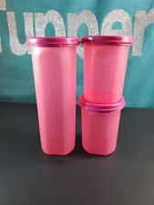 Tupperware Modular Mates Round Set Of 3 Round Containers PINK new sale picture