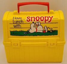 VINTAGE 1968 GO TO SCHOOL HAVE LUNCH With Snoopy Plastic LUNCHBOX Schulz picture