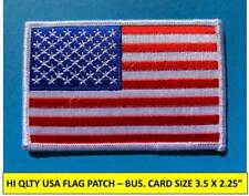 USA AMERICAN FLAG EMBROIDERED PATCH IRON-ON SEW-ON WHITE BORDER (3½ x 2¼”)  picture
