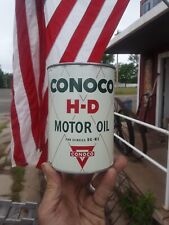 Vintage Conoco H-D 1 Quart Motor Oil Can DG-MS 20-20W FULL CAN NICE picture