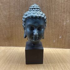 Chiang Saen Thai BUDDHA HEAD on Pedestal - Oiled Bronze Finish 8” picture