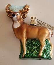 2004 NWT Old World Christmas: Whitetail Deer Holiday Ornament OWC Merck Look picture