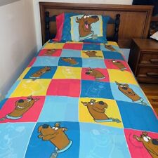 Vintage 1999 Hanna- Barbera Twin Sheet Set Scooby Doo Flat, Fitted & Pillowcase picture