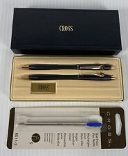 Vintage Cross Classic Black 2501 Pen & Pencil Set in Box w/ Replacement Refill picture