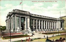 Federal Building and Street Scene Indianapolis IN Divided Postcard c1908 picture