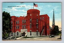 Monroe MI- Michigan, Masonic Temple, Antique, Vintage c1927 Souvenir Postcard picture