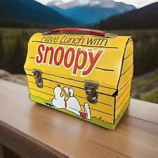 Vintage 1968 Have Lunch With SNOOPY Dome Metal Lunch Box NO Thermos Clean picture
