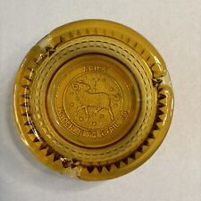 Vintage Aries The Ram Amber Glass Ashtray Zodiac Signs picture