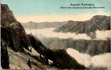 C.1910s Above The Clouds In Cascade Mountains Washington Unused Postcard A313 picture