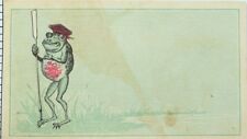 1870's-80's Anthropomorphic Frogs #2 Victorian Trade Card F103 picture