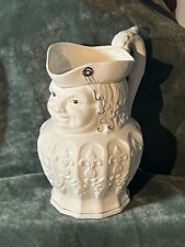 Antique Royal Doulton Toby Pitcher White w/Painted Gold Accents Japan 8” tall picture