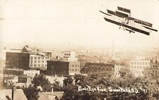 Birdseye View Sioux Falls South Dakota SD Airplane Added c1910 Real Photo RPPC picture