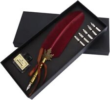 Feather Quill Pen Dip Ink Pen with Copper Stem Writing Calligraphy Luxury Gift picture
