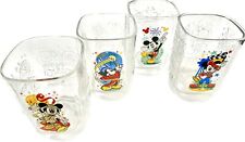 2000 McDonald's Disney Celebration Mickey Mouse Glass Mug Complete Set of 4 NOS picture