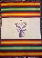 Pendleton  1930’s antique rainbow stripe & purpl ELKS logo Wool blanket 50x69 in picture