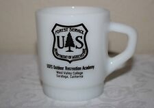 Vintage USFS United States Forest Service Coffee Mug Anchor Hocking Milk Glass picture