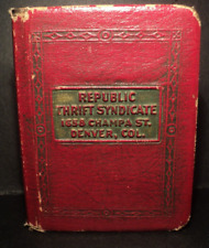 Vtg Republic Thrift Syndicate Book Coin Bank Save and Succeed- w Key Denver Col picture