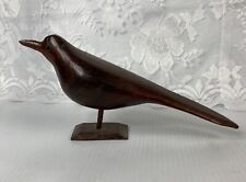 Beautiful vintage hand carved Wood shore bird 7” X 10” picture