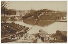 1913 Columbus, Ohio REAL PHOTO B & O Railroad Tracks, Flooded Town, Old Postcard picture
