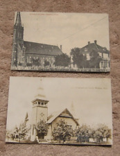 Wadena MN Minnesota 1914 Postcard Catholic Church Large Home Congregational RPPC picture