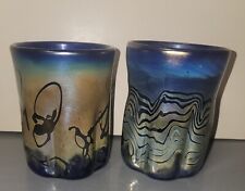 Charles Miner-Tesuque Glass Iridescent  Tumblers-4 1/2