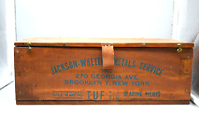 Vtg Jackson Wheeler Metal Service NY Wooden Crate, 15