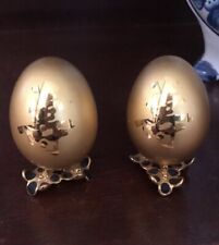 Pair of Vintage RISIS 24k Gold Eggs with Beautiful Stands picture
