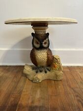 Vintage MCM Owl Flower Power Side Table picture