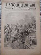 Car Race 1901  - Paris to Berlin City to City Race -  original italian print picture