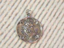 Sacred Heart Medal Silver Tone Catholic Pendant Coeur Sacre Unknown Vintage NICE picture