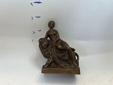 Lady On Lion Brass Figurine picture