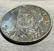 SKULL PILOT Challenge Coin Novelty Lucky Heads Tails IN STOCK SHIPS IN 24HRS picture