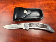 Vintage 1980s Smith & Wesson USA Model #6061 Maverick Knife W/ S&W Sheath Holder picture