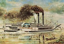 Grand Republic Ship Boat by William Reed Vintage Art Postcard Unposted picture