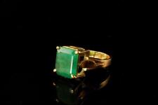 VINTAGE NATURAL EMERALD 10 x 8 mm 14K YELLOW GOLD RING  MR picture