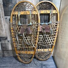 Vintage 1948 C.A. LUND US HASTINGS, MINN SnowShoes 13x28 w/Foot Straps picture