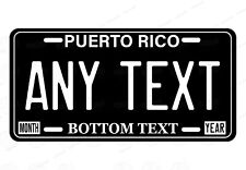 Puerto Rico Personalized License Plate Novelty Car ATV bike MOPED Black & White picture