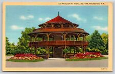 Rochester New York~Pavilion At Highland Park~Vintage Linen Postcard picture