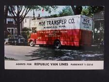 1958 Moe Transfer Co Minneapolis MN Agents Republic Van Lines Ad Postcard  PC2-6 picture