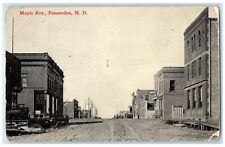 c1910's Maple Avenue Dirt Road Building Fessenden North Dakota Antique Postcard picture
