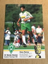 Hany Ramzy, Egypt 🇪🇬 SV Werder Bremen 1994/95 hand signed picture